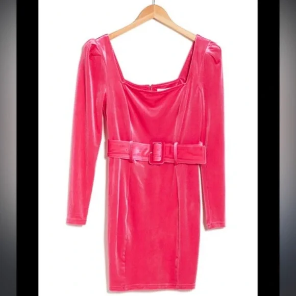 Blu Pepper | Dresses | New Blu Pepper Hot Pink Barbie Velvet Mini Dress  Nordstrom No Belt Womens Small | Poshmark